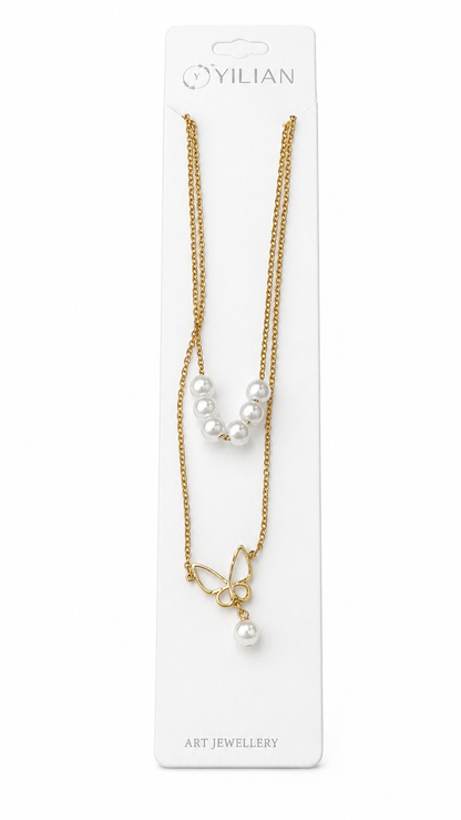 Anti tarnished 2 layer necklace-chain
