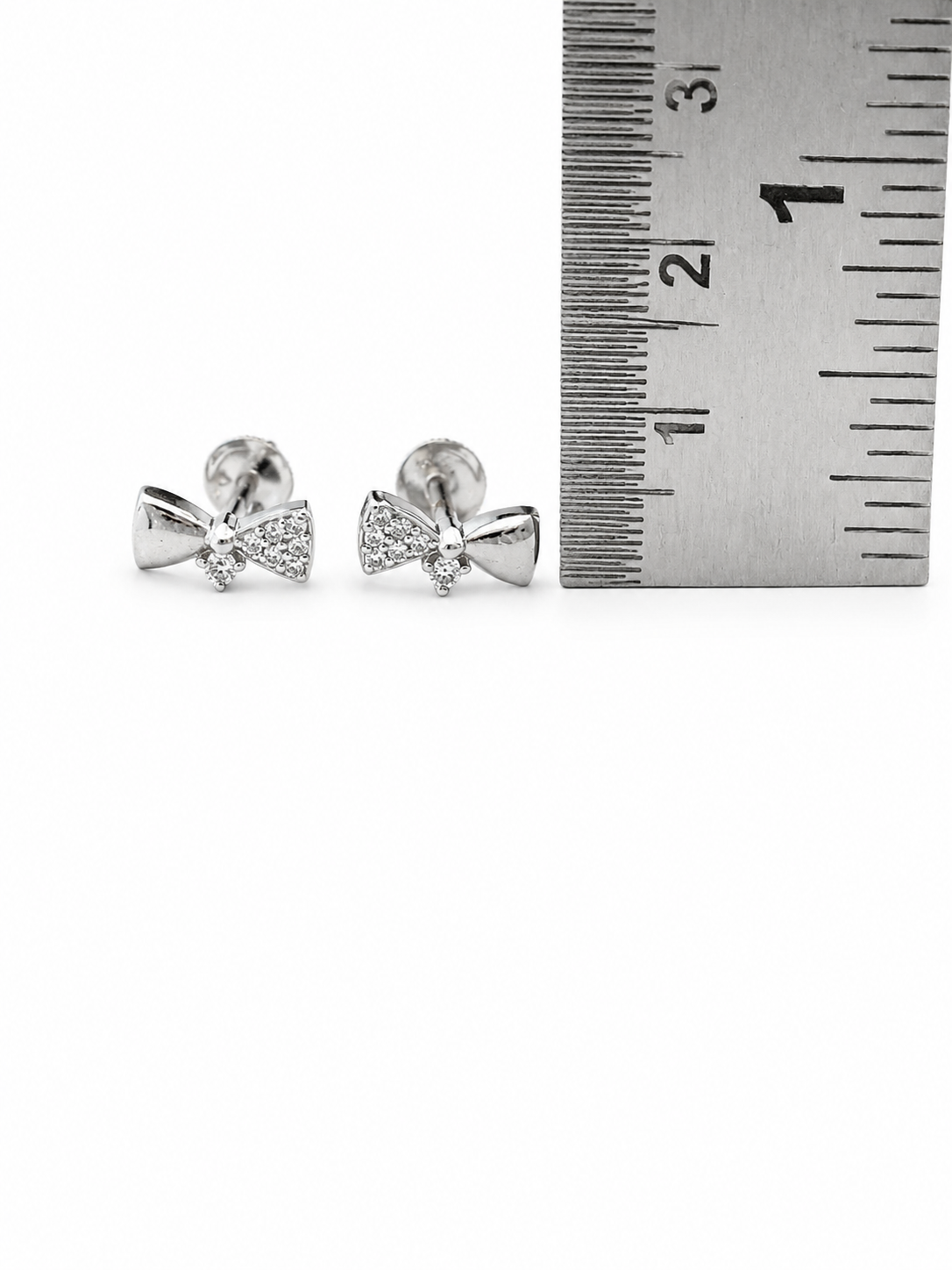 925 sterling silver bow stud earrings