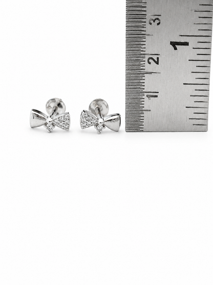 925 sterling silver bow stud earrings