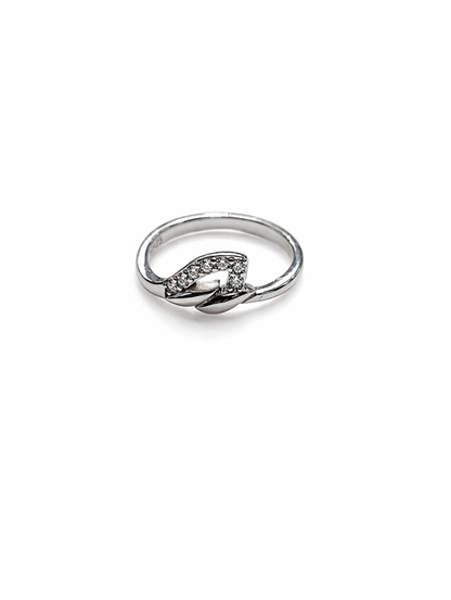925 sterling silver leaf style ring