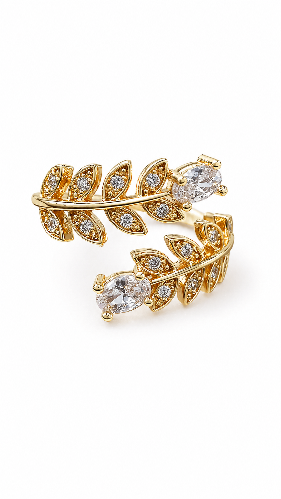 Anti tarnished korean style leaf ring