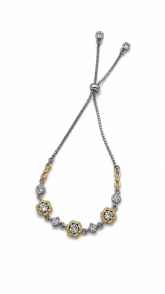 925 sterling silver flower bracelet