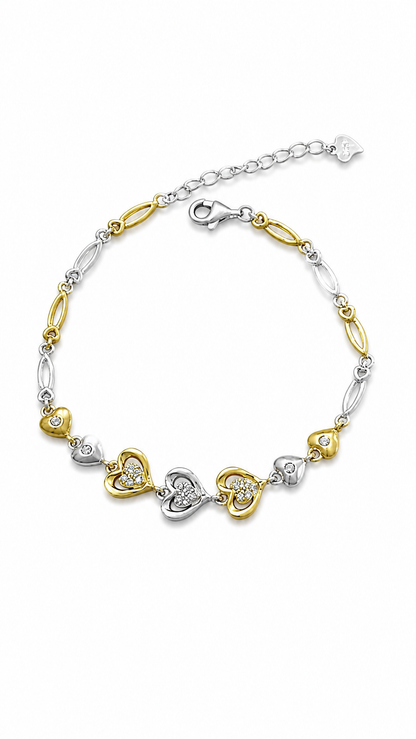 925 sterling silver heart bracelet