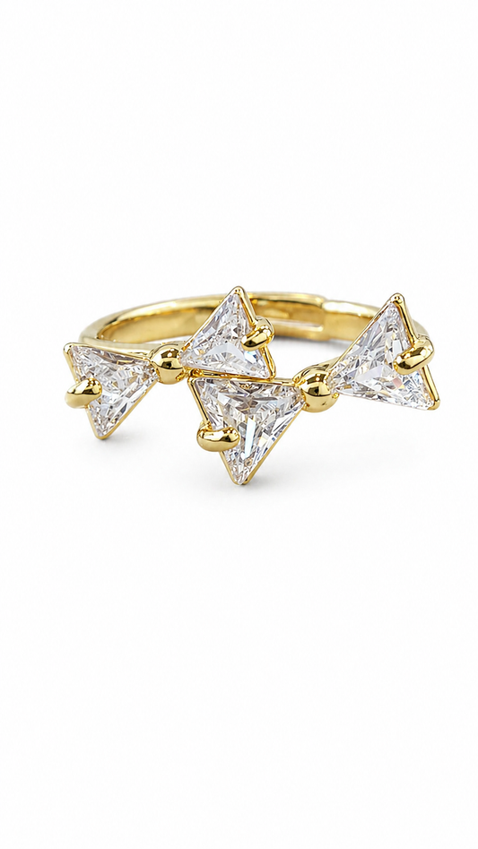 Anti tarnished korean style bow ring